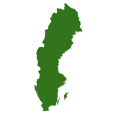 スウェーデン王国無料フリーイラスト｜無地(緑)
